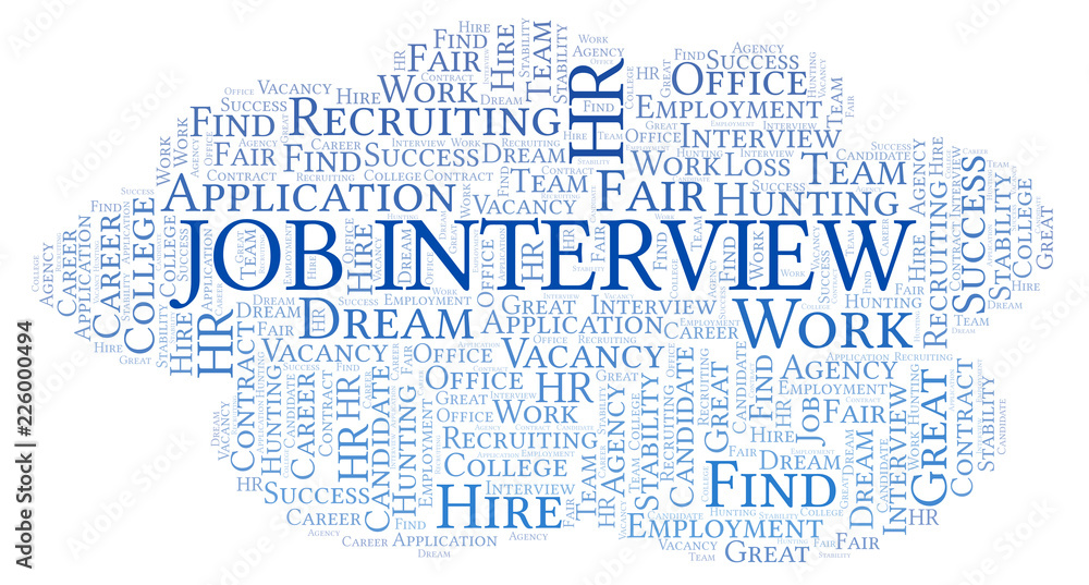 Fototapeta premium Job Interview word cloud.