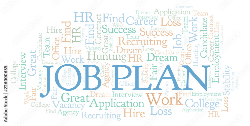 Fototapeta premium Job Plan word cloud.