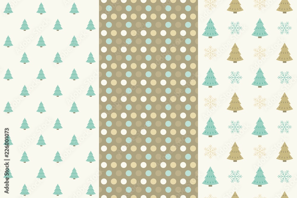 Christmas seamless pattern, dot and Christmas tree Christmas seamless pattern, dot and Christmas tree
