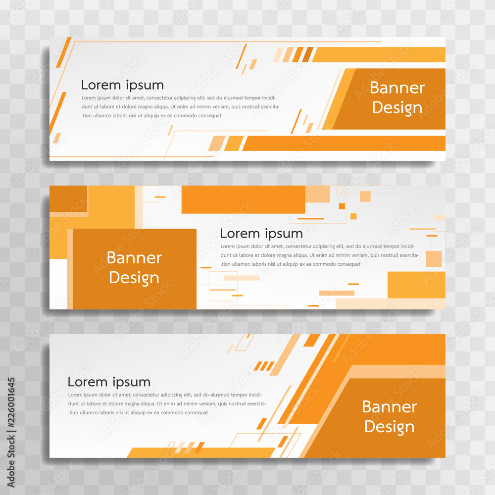 Vector yellow banner template design with 3 designs. Vector yellow banner template design with 3 designs.