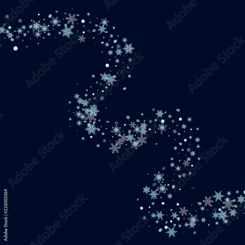 Abstract form of flying snowflakes Whirling snowflakes, snow flakes Festive design of packaging, wallpapers, tiles, textiles, covers
