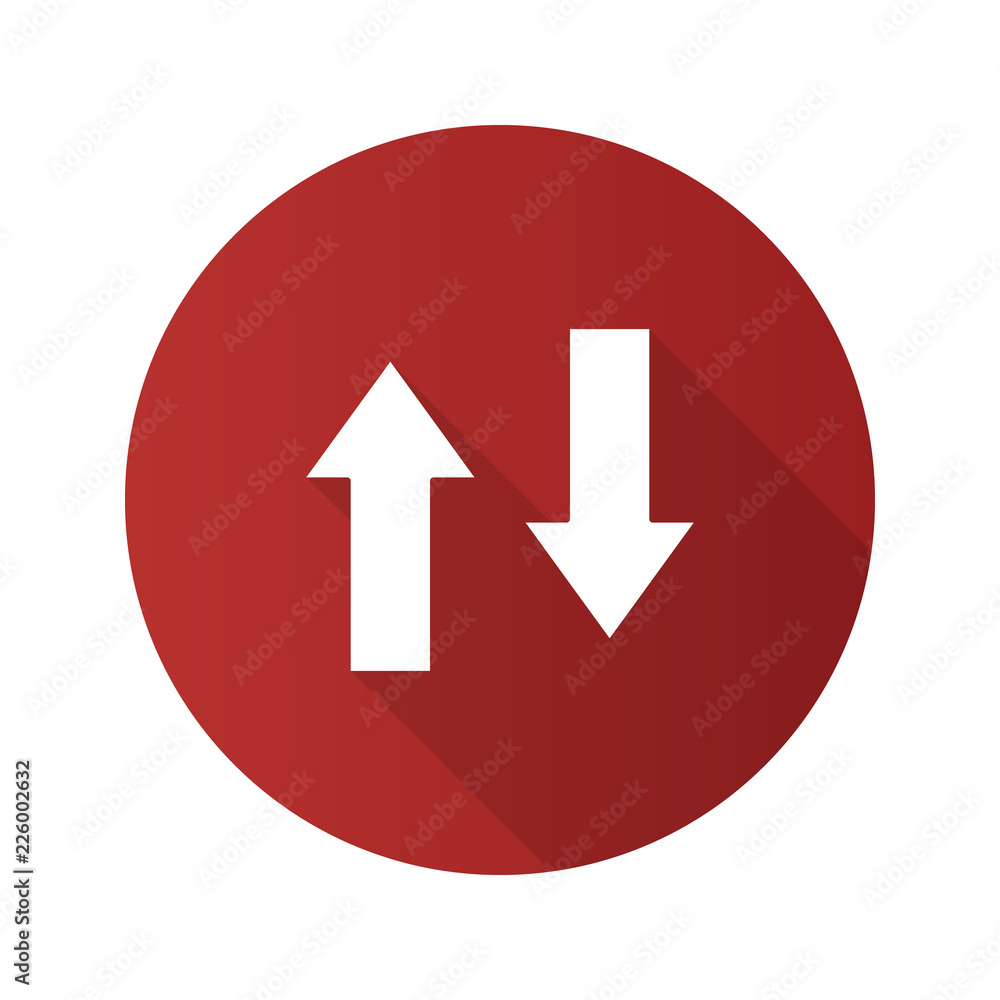 Vertical swap flat design long shadow glyph icon Vertical swap flat design long shadow glyph icon