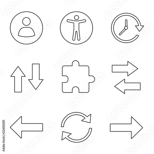 UI/UX linear icons set