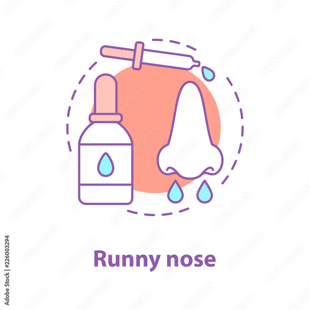 Runny nose concept icon Runny nose concept icon