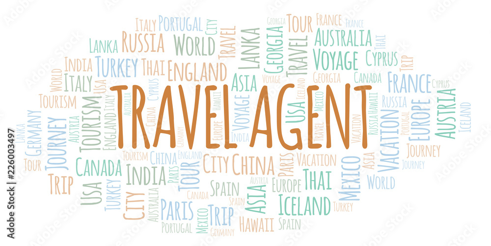 Obraz premium Travel Agent word cloud.