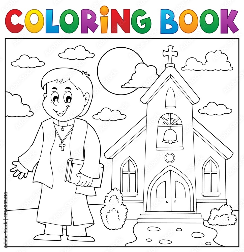 Coloring book young priest topic 3 Coloring book young priest topic 3