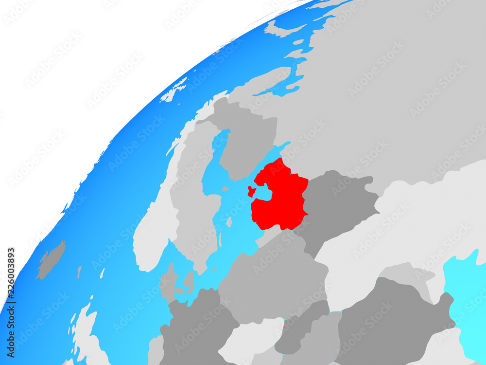 Obraz premium Baltic States on globe