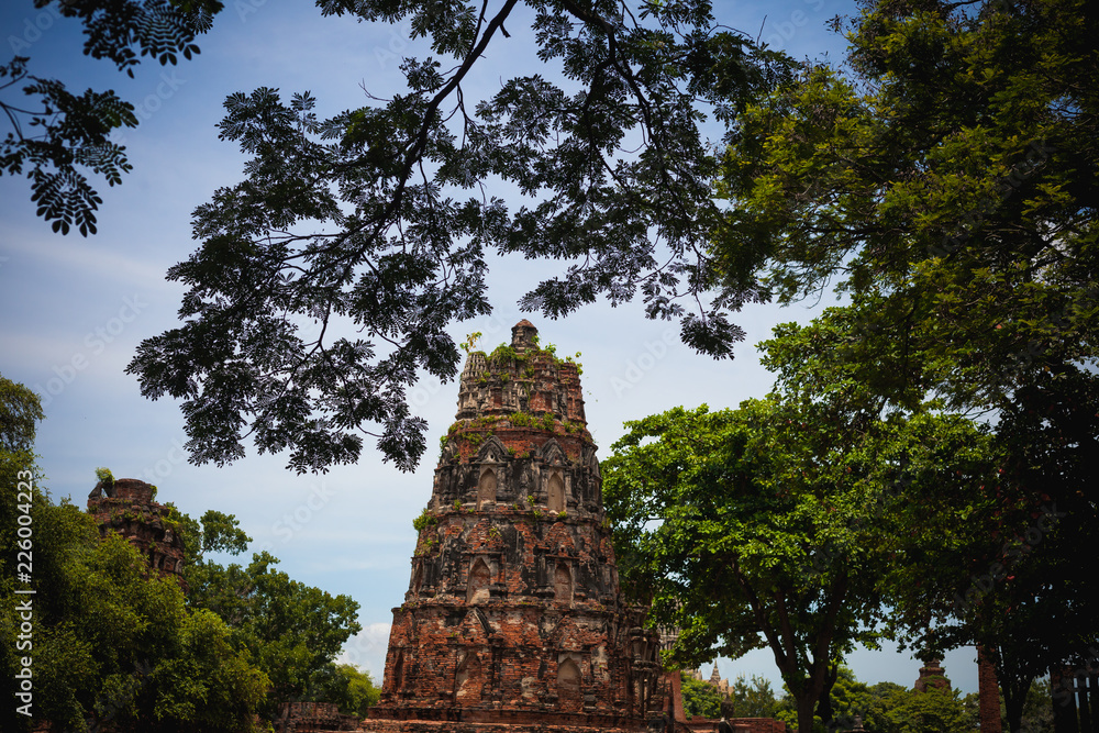 Ancient city in Ayuthaya Thailand as Landmark