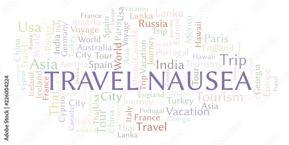 Travel Nausea word cloud. Travel Nausea word cloud.