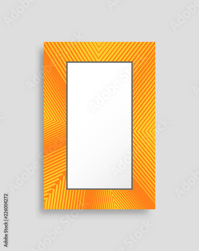 Bright Yellow Vertical Photo Frame with Stripes