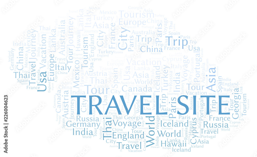 Obraz premium Travel Site word cloud.