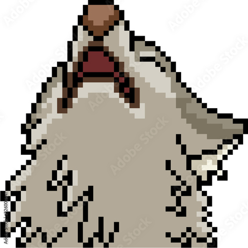 vector pixel art wolf head