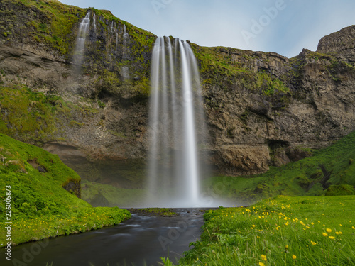 Ultra long exposure of Seljalandsfoss  the waterfall in southern Iceland