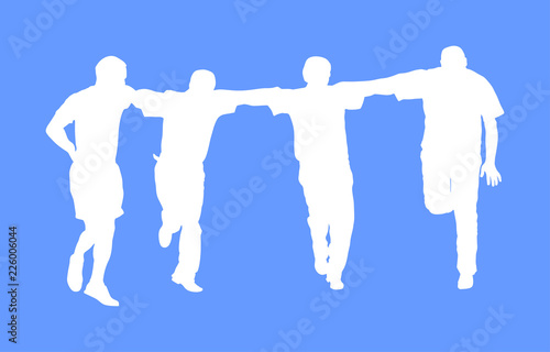 A Greek Evzone dancing vector silhouette isolated on white. Traditional folk dance. Dancer man vector illustration. Traditional Balkan Greece folklore kolo. Sirtaki, syrtaki . Wedding dance ceremony.