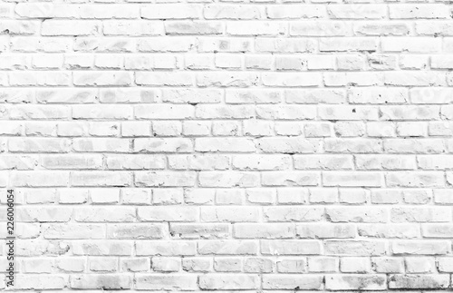 Texture background concept  white brick wall background in rural room