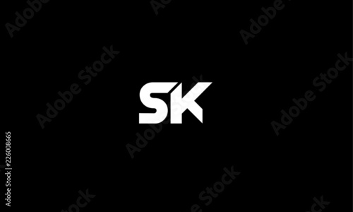 alphabet s k logo design 