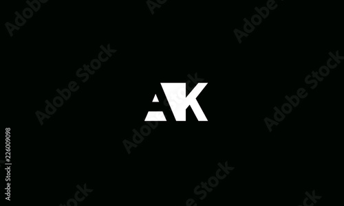 alphabet a k logo design 
