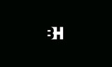 alphabet b h  logo design 