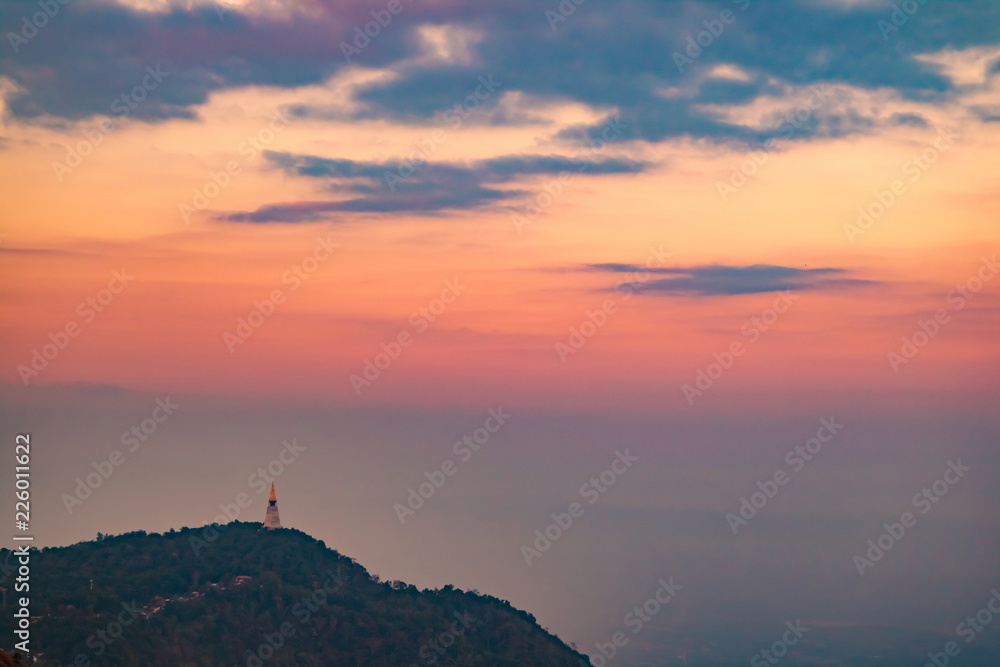 Mountain view at sunset Mountain view at sunset