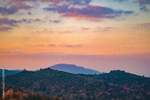 Mountain view at sunset