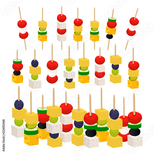 Vector icon illustration logo for fresh colored canape