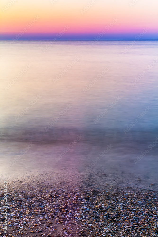 Naklejka premium Abstract blurry dramatic Sunset in Long Exposure for background 
