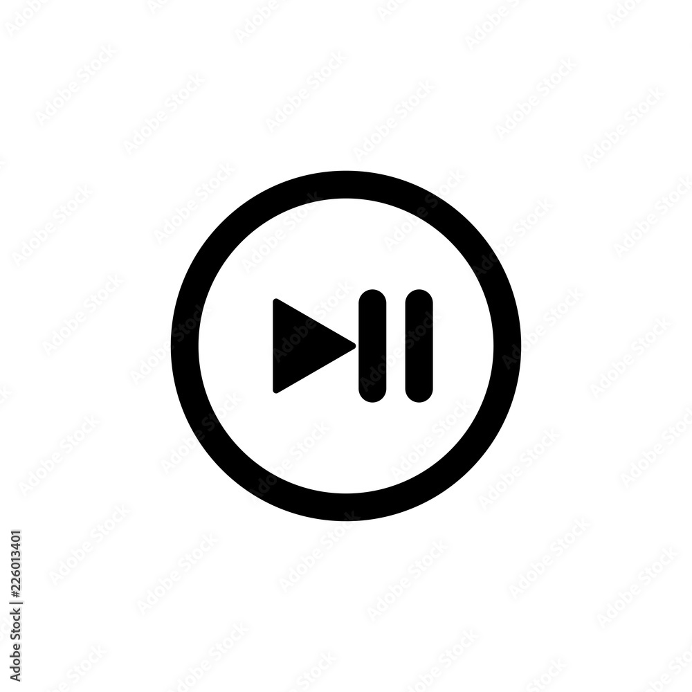 Pause vector icon, stop symbol. Simple illustration, flat design for site or mobile app Pause vector icon, stop symbol. Simple illustration, flat design for site or mobile app