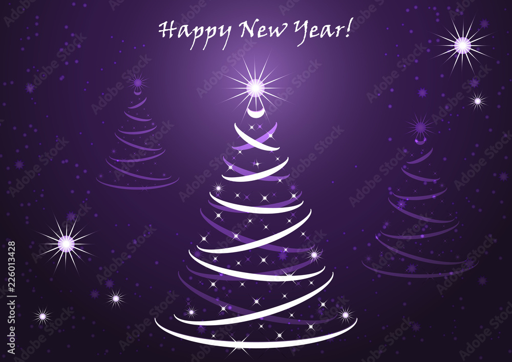 Christmas tree with lights on a dark background, shiny light, creative sparkling pattern. Vector illustration. Christmas tree with lights on a dark background, shiny light, creative sparkling pattern. Vector illustration.