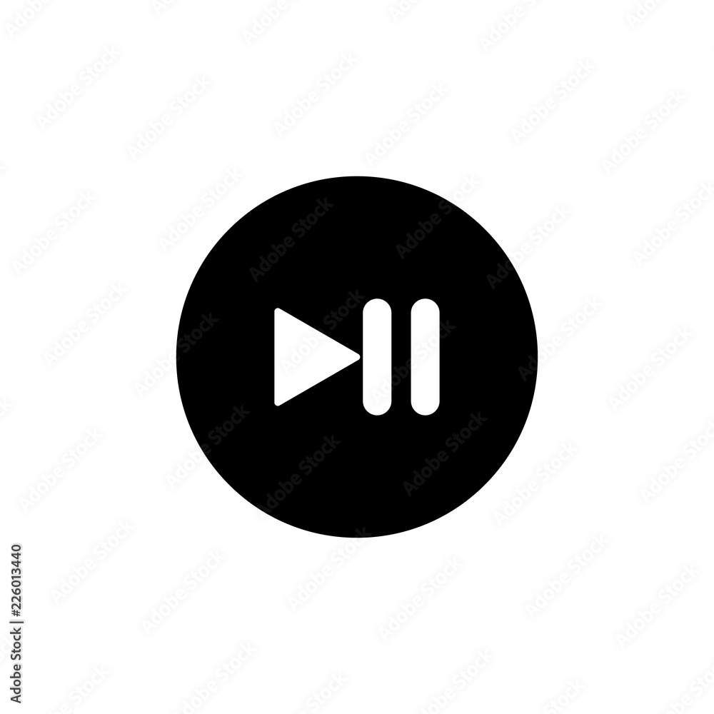 Pause vector icon, stop symbol. Simple illustration, flat design for site or mobile app Pause vector icon, stop symbol. Simple illustration, flat design for site or mobile app
