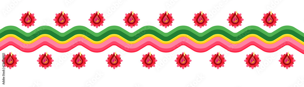 Banner with Indian henna pattern. Design for Diwali festival.