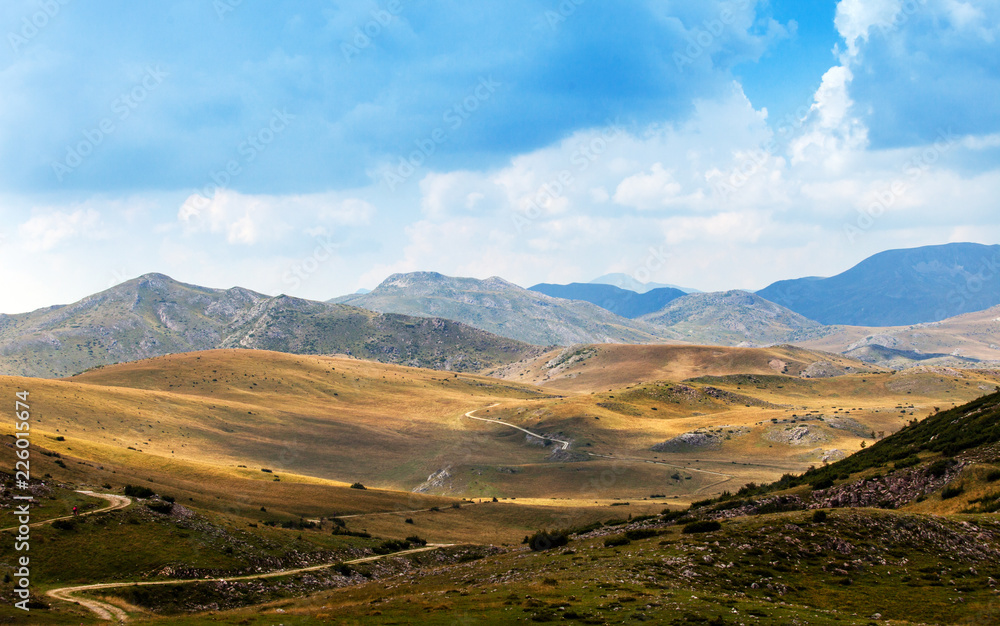 Landscape view of bistra mountain, macedonia with vibrant sky