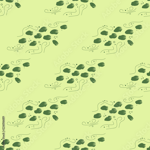 Floral seamless pattern petals flying in the wind