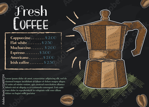 Coffee Round Design in Vintage Outline Hand Drawn Doodle Style with Different Objects on Coffee Theme