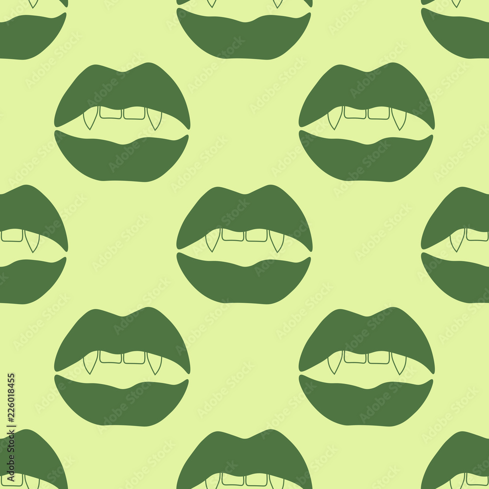 seamless abstract pattern with mouth, female lips, vampire teeth seamless abstract pattern with mouth, female lips, vampire teeth