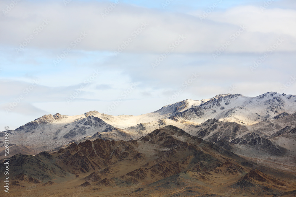 Natural beauty of the snow mountains in the Ulgii city, Mongolia