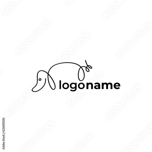 Logo creative line art of d...