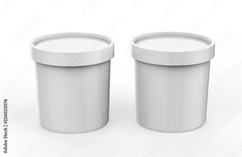 Ice Cream Cup Mock-up Template On Isolated White Background, Ready For Your Design Presentation, 3D Illustration Ice Cream Cup Mock-up Template On Isolated White Background, Ready For Your Design Presentation, 3D Illustration
