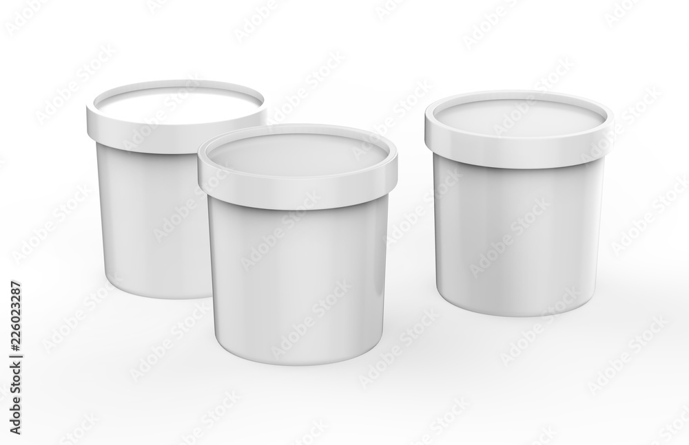 Ice Cream Cup Mock-up Template On Isolated White Background, Ready For Your Design Presentation, 3D Illustration Ice Cream Cup Mock-up Template On Isolated White Background, Ready For Your Design Presentation, 3D Illustration