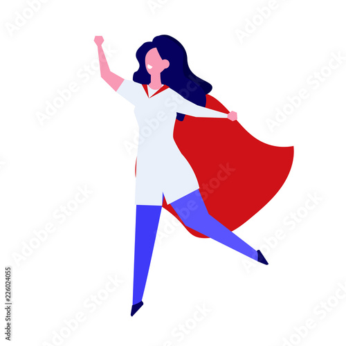 Super Doctor character. Professional vector illustration in flat style.