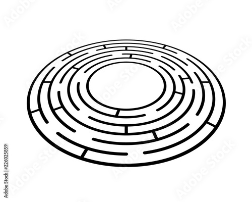Labyrinth icon flat, template design element, Vector illustration