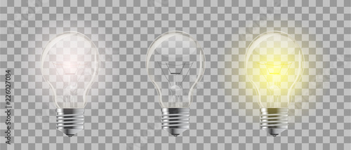 Light bulb. Realistic style lamp. Vector isolated