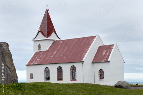 Ingjaldshólskirkja red roof church near Hellissandur 