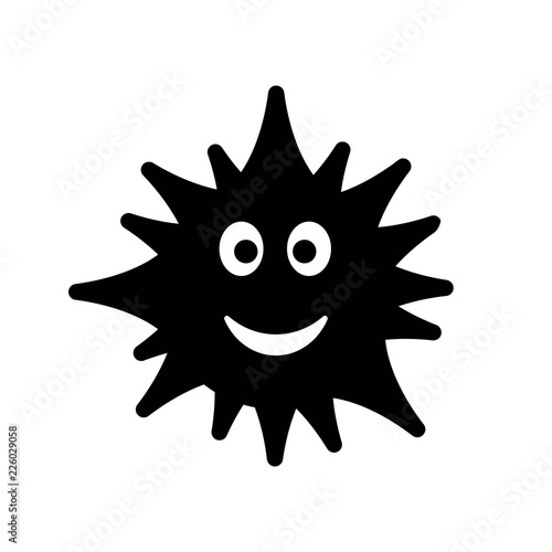 bacterium virus medical icon. black isolated