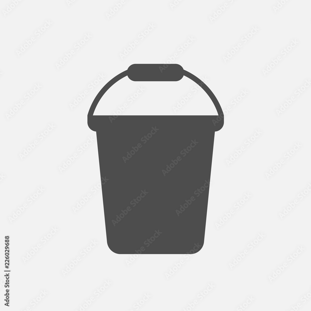 Bucket icon isolated on white background. Vector illustration. Bucket icon isolated on white background. Vector illustration.
