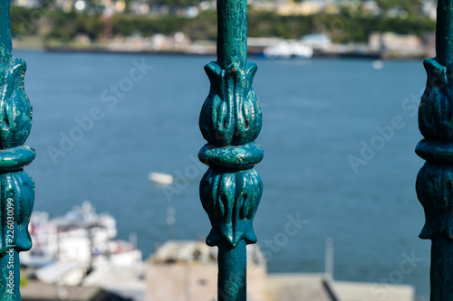 Metal fence close up