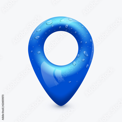 Blue map pin pointer. Modern and cleandesign. Vector illustration