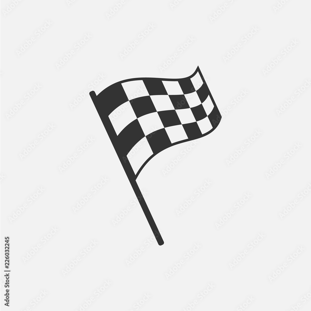 Fototapeta premium Racing flag isolated on white background. Vector illustration.