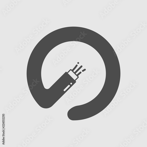 Optical fiber iconisolated on white background. Vector illustration.