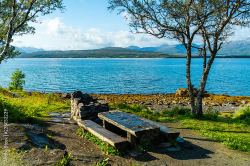 View of the fjord from Tromso on the island of Tromsoja, Norway