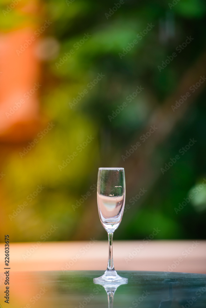 Wine glasses placed at the party. Wine glasses placed at the party.